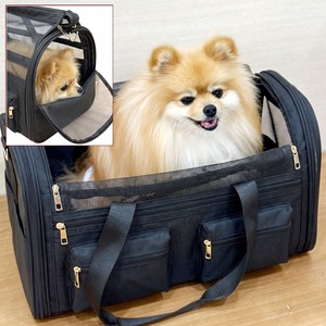 반려동물 강아지 고양이 나랑파티 여름 매쉬 캐리어 이동 가방, 1개, 블랙