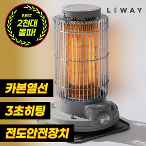 리웨이 전기히터 가정용 캠핑용 미니 발난로 카본 히터, LW7K
