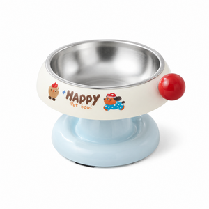 NEW SALE 2개 강아지 밥그릇 고양이 밥그릇 핑크 각도 스탠드 반려동물 식기 가정용 튼튼한 펫 식기, 화이트+스텐볼