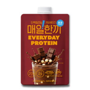 매일한끼 단백질 쉐이크 파우치 저당 고단백 식사대용 체중조절용조제식품 초코맛, 30개, 40g
