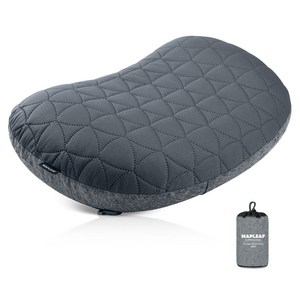 Mapleaf 에어베개 초경량 145g 콤팩트 휴대용 TPU 소재 높이 조절 가능 미끄럼 방지 분리형 커버 세탁가능 전용수납백 포함 차박 캠핑 드라이브 사무실 허리베개, 1개, Gray