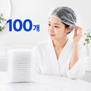 케리빙 두꺼운 일회용 비닐 헤어캡, 100개, 화이트