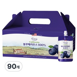 바이퀸 델리오 100% 블루베리 주스 즙 원액, 90개, 100ml