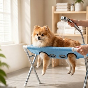 HeyHome 강아지 고양이 목욕거치대 애견 발톱깎이 미용 접이식 테이블, 1개, 블루