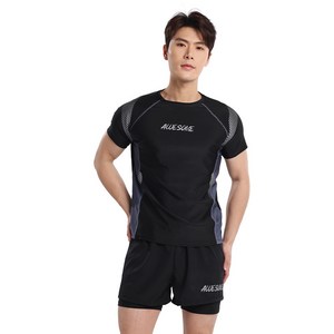 수영복 남성 세트 속건성 반팔 수영복 스포츠 온천 남성용