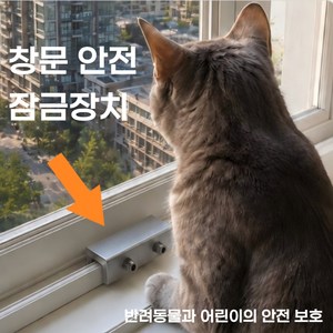 창문 안전 방충망 잠금장치 추락방지 이중고정 고정 스토퍼 어린이와 반려동물의 추락을 방지하고, 2개, 은색/Silver