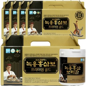 주원생활건강 김오곤 녹용홍삼보 프리미엄 골드 5개월 + 김오곤녹용홍삼보력환 30환, 5박스, 2.1L