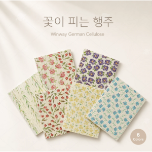 윈웨이 독일 셀룰로오스행주 친환경 설거지 청소 다용도 행주, 6개