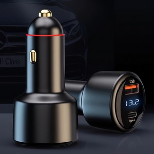 BuddhiGear 100W 차량용 충전기 디스플레이 3포트 알루미늄 C타입 노트북 충전 고속충전, 블랙, P6CS