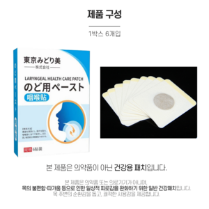 미도리미 목 건조 칼칼 불편함 환절기 인후 패치, 1박스
