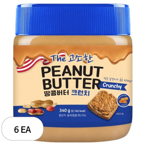 땅콩버터 크런치, 340g, 6개