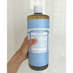 닥터브로너스 베이비 마일드 페이스 앤 바디 퓨어 캐스틸 솝 바디워시 2p +펌프1개, 2개, 950ml