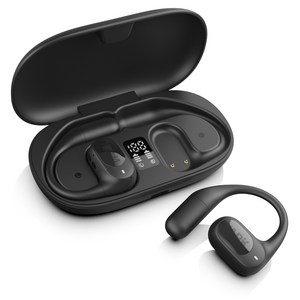 초경량 귀걸이형 LED 오픈형 ENC노이즈 캔슬링 HI-FI 고음질 무선 블루투스5.4 이어폰BERS3, 블랙, BERS3