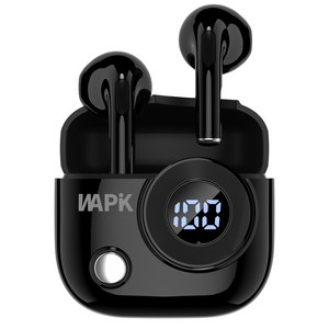 와피크 노이즈 캔슬링 오폰형 무선 블루투스 이어폰 R6 BT5.4, 블랙