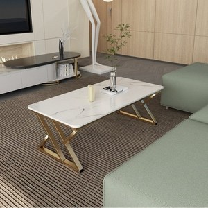 거실 소파 테이블 좌식 소파테이블 광택 대리석 거실테이블, 흰색