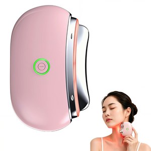 믹스알리 온열 EMS 얼굴 바디 괄사 마사지기 홈케어 마사지기 미니 뷰티 디바이스 피부 케어, 01 핑크색, 단품