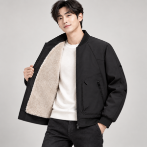 ANYOU 남성 기모 안감 항공점퍼 보온 방풍 겨울 데일리 패딩