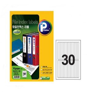 프린텍 화일인덱스 라벨 V3290-100매(30칸/A4/12 x 130 mm)