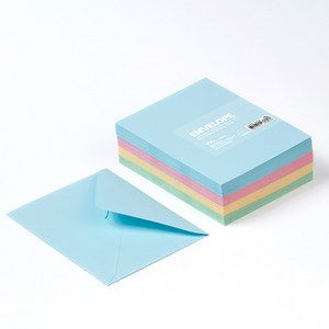 PaperPhant 하이퀄리티지 가로형(165*115mm) 봉투 4컬러 프리미엄 색지(90g), 100매, light blue, green, pink, yellow