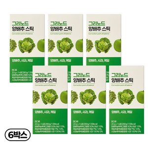그리노드 양배추즙 젤리 사과 케일 마시는 그린 샐러드 한입 스틱, 280g, 6박스