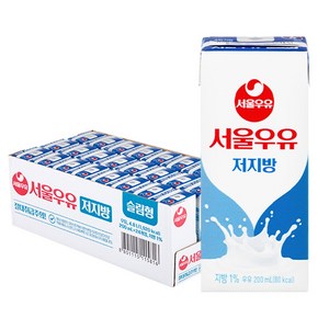 서울우유 저지방 멸균 우유, 200ml, 72개