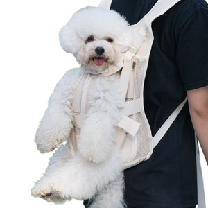 코코다 강아지 이동가방 고양이 반려동물 앞가방 포대기, 1개, 라이트아이보리