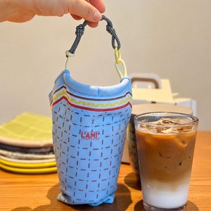 랩앤쌈 자석처럼 붙는 보냉 파우치 보자기 가방 미니 블루, 미니 블루패턴, 1개