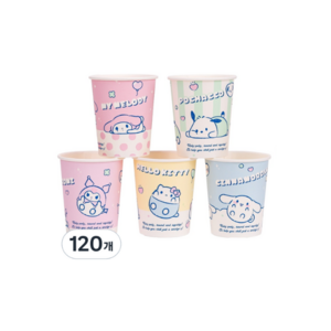 릴팡 산리오 캐릭터즈 일회용 종이컵 랜덤발송 283ml SC8899, 120개, 1개입
