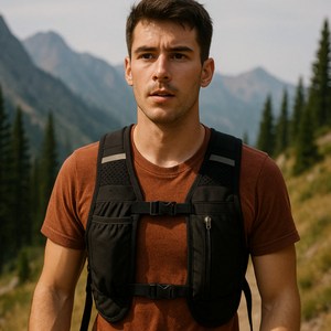 이엑스모어 초경량 러닝 등산 가방 백팩 조끼, 블랙