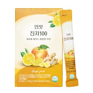 환절기 면역엔 인핏 진저100 유기농레몬 생강 사과착즙액 파인애플농축액, 1박스, 300g