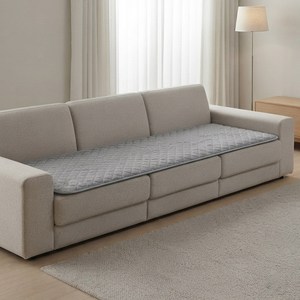 머묾 카본탄소 65cm 광폭 두툼한 쇼파 온열방석 3인용~5인용, 5인용 (65x210cm), 소프트실버