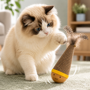 스스제이디 고양이 혼자서도 잘노는 오뚝이 장난감, 1개, 브라운