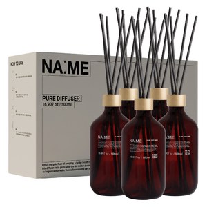 나메 대용량 프리미엄 디퓨저 스틱 세트, 5개, 500ml, 웜 코튼