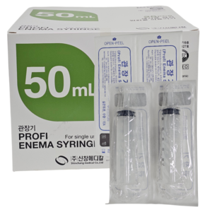 신창메디칼 멸균 관장기 50ml 세정용 주사기 개별포장, 25개