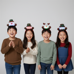 [시선강탈] 애니윙 산타패밀리 크리스마스 LED 머리띠 3모드, 4개, 레드