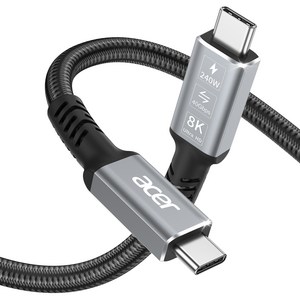USB4 케이블 40Gbps 8K@60Hz 썬더볼트 4/3 케이블, 2m, 1개