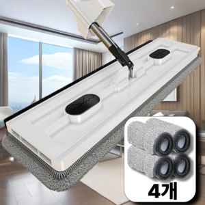 킹얀 바닥 밀대걸레 청소 패드 세트 극세사 물걸레, 화이트, 1개