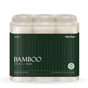 매직브라이트 먼지없는 무표백 4겹 화장지, 1개, 18롤, 30m
