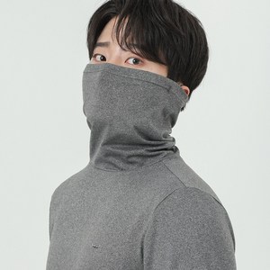 아소트 남성 기모 마스크넥 목폴라 티셔츠 남자 작업복 겨울 이너티