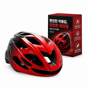 피크웨이브 튼튼한 스포츠 자전거 헬멧, 블랙레드 그라데이션, 1개