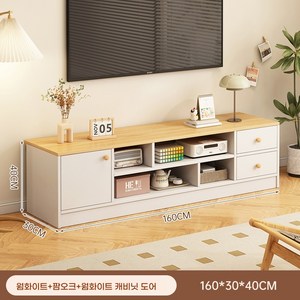 ANYOU 가정용 TV 수납장 TV 수납장 거실 수납장 심플 플로어 TV 수납장 티비다이, 흰색