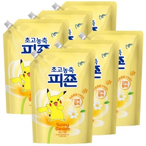 피죤 고농축 강력탈취 오리지널 섬유유연제 써니가든 리필, 1.6L, 6개