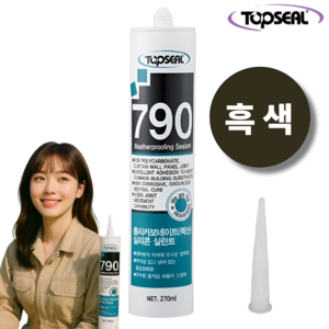 탑씰 790 렉산 외장용 흑색 실리콘 실란트 270ml 노즐포함, 1개