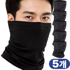 제이비 자외선차단 쿨 마스크 넥워머 목토시, 블랙, 5개