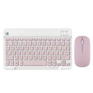 UB BK1 블루투스 무선 미디움 키보드+마우스 set, 키보드_핑크, 키보드: UB-BK1, 마우스: UB-BM1, 마우스_핑크