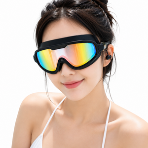 눈이 편한 알큰 수경 김서림방지 미러 물안경, 1개, 블랙(미러)