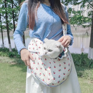 고양이 강아지가방 반려동물이동 애견 숄도백, 1개, 플라워