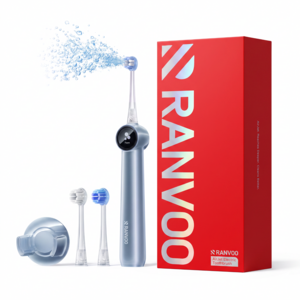 RANVOO 란부 에어젯X5 전동칫솔 듀폰초극미세모 기포세정 마이크로버블세정 나노버블세정 치아미백기, 1개, 블루, AirJet X5