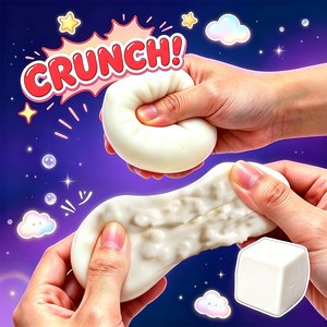 Zeviro 두부 말랑이 짜는 소리 크런치 슬랑이 스퀴시, 1개, 60g, 화이트