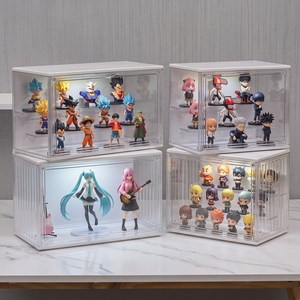 HK sell 로브 LED 디스플레이 장식장 피규어 아크릴케이스 진열장 레고 전시장 보관함, 심플, 1개